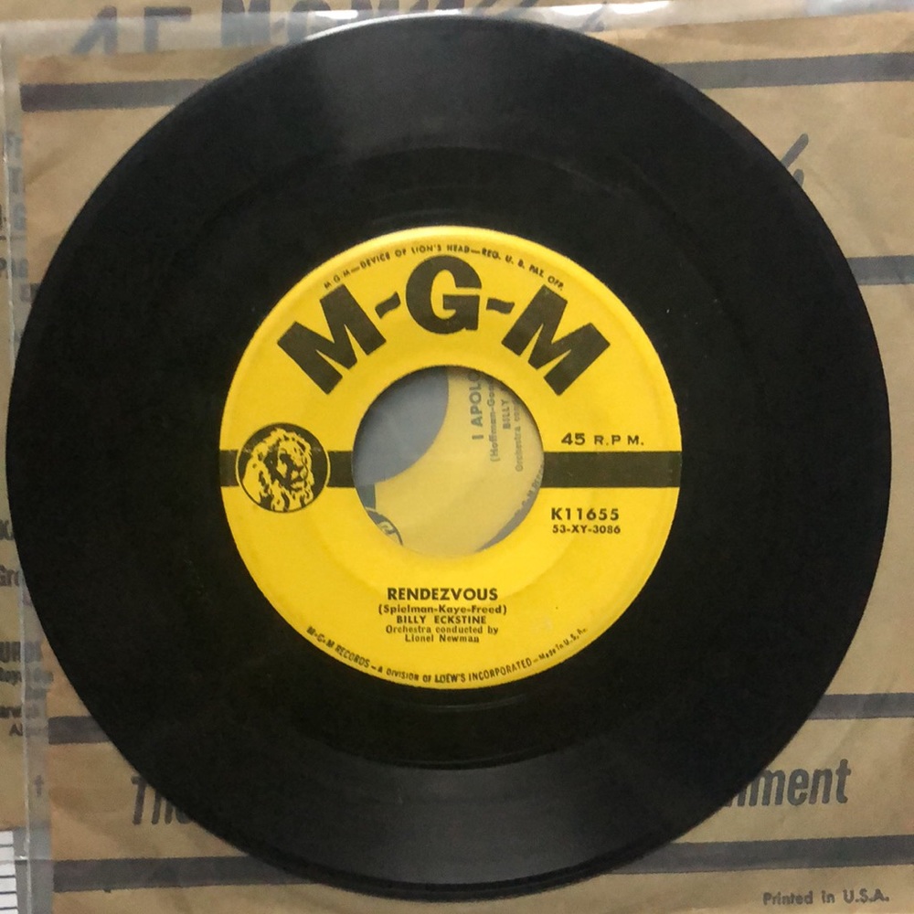 Billy Eckstine Rendezvous Vinyl 45 Record '53